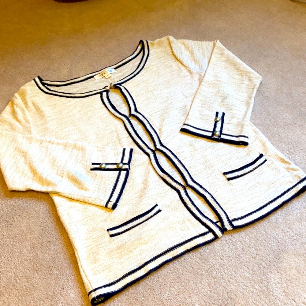 Black and cream sweater cardigan